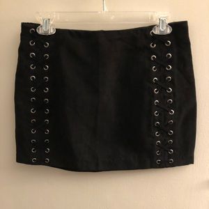 H&M Faux suede lace front mini M